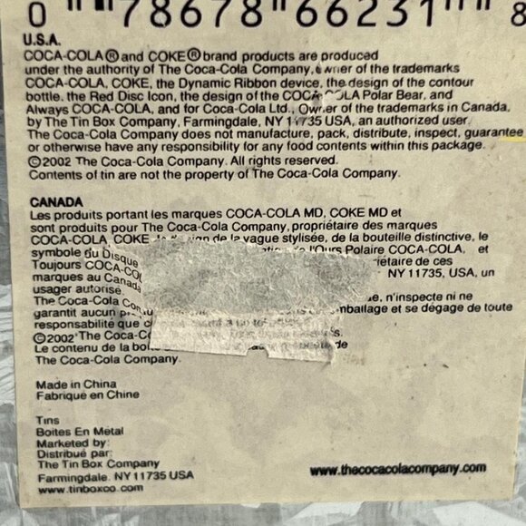 Coca Cola Cold Refreshment Metal Utensil Caddy Tin Holder 2002 Blue Red - Picture 2 of 4